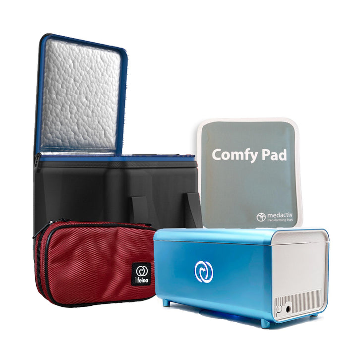 4 producten lifeinabox, lifeina12, icool medicube compact en comfypad 